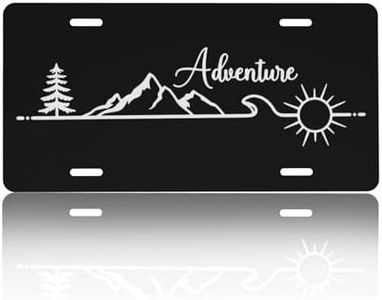 CTVSLFU Front License Plate Cover – Aluminum Metal Car Accessory, Rust-Proof Novelty Vanity Tag Decor for Men & Women, 6x12 with 4 Holes - Adventure Mountain 011
