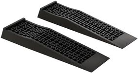 HOMCOM Pair of 2 Low Entrance Plastic Curb Ramps Anti-Slip Surface 3 Ton Capacity Garage Workshop Cars SUVs Small Vans