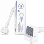 Derma stamp for Hair & Beard regrowth, 0-3mm Titanium Micro needle, Facial Derma Roller with microneedling Kit for Face Skin acne Repair, Reusable derma pen