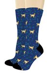 Paw Print Dog Socks for Dog Lovers Golden Retriever Socks Golden Retriever Gifts Novelty Crew Socks, Multi, One Size