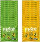 Freestyle Snacks Olive Snack Packs - Single Serve - Fresh Pitted Green Olives, Jumbo-Sized, Grown in Greece, All Natural, Non-GMO, Paleo, Sugar-Free, Keto, Salty Snack - Variety, 1.1oz (24 Pack)