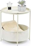 TOOLF End Table, Metal Nightstand, 