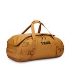 Thule Chasm 70L Duffel Bag, Durable Water-Resistant Recycled Materials, Wide Mouth Opening, Removable Backpack Straps, Zipper Pockets for Organization, Compression Straps - Golden Brown