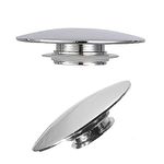 2PCS Basin Waste Easy Pop Up Bathroom Sink Push Button Click Clack Plug 66mm Sink Drain Plug Stopper Bathtub Sink Waste Plug Cap for Washbasin Kitchen Bathroom