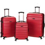 Rockland F160 Melbourne Abs Luggage Set, Red, Medium, 3-Piece