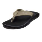 OluKai Ohana Men's Beach Sandals, Quick-Dry Flip-Flop Slides, Water Resistant, Wet Grip Soles & Compression Molded Footbed, Clay/Onyx, 14