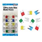 PACK OF 10 MIXED MINI BLADE FUSES - 10A, 15A, 20A, 25A, 30A