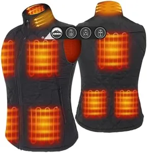 ARRIS Women`s Heated Vest, Size Adjustable 7.4V Electric Warm Vest with Battery Pack Black…