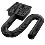 CAMWAY Catch Basin Downspout Extension Kit, Flexible Gutter Downspout Extender 16 to 61 inch,Durable Drain Rainwater Sink Downspout Extension Pipe