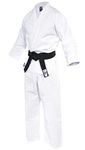 Fuji Super Middleweight Karate Gi Suit - 10oz Brushed 100% Cotton Uniform - Includes Jacket & Elastic Waist Pant (White, 5)