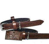 Patch & Marshall Soft Touch Genuine Leather Pet Collar Neck Belt for Puppies, Small Medium Pet Dogs - 3/4" Width Neck Sizes 12-16 Inches - Brown (Box Pack) - 1 Pc