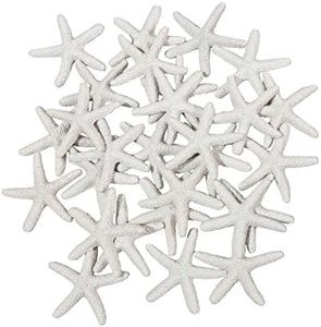 LJY 25 Pieces White Resin Pencil Finger Starfish for Wedding Decor, Home Decor and Craft Project, 2.3 Inches