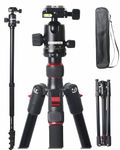 CAMBOFOTO Professional Portable Tripod 169cm/Monopod 173cm, 4 Sections with 3/8" Exchangeable 360 Degree Ball Head, Aluminum Tripod with 1/4" Quick Release Plate for DSLR