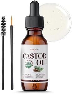 BodyJ4You Organic Castor Oil for Hair Growth: Natural Serum for Eyelashes and Eyebrows - Glass Bottle 1 Fl Oz