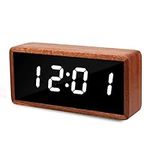 Digital Alarm Clock,Solid Wood Led 
