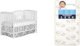 Dream On Me Chelsea 5-in-1 Convertible Crib in White, JPMA Certified & Twilight 5” 2-in-1 Breathable Spring Coil Crib and Toddler Bed Mattress Firm