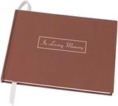 Global Printed Products Funeral Guest Book, 9"x7", Brown