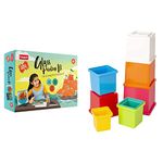 Funskool Giggles Stacking Cubes, Multi Color Handycrafts Glass Painting, Arts and Craft for Creative Painting, 6 Years Above Girls an, 8 Pcs