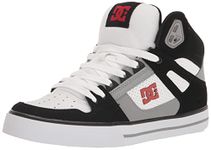 DC Men's Pure High Top Wc Skate Shoes Casual Sneakers, Black/White/Red, 9