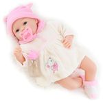 The Magic Toy Shop 20" Realistic Reborn Handmade Sleeping or Open Eyes Baby Girl/Boy Doll with Dummy & Feeding Bottle (Open Eyes Girl)