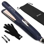 Hair Straightener Flat Iron, Prizm Hair Straightener and Curler 2 in 1, 1.25'' Hair Straightener Iron with Adjust Temp 330°F to 450°F, Ceramic Tourmaline Titanium Flat Iron for Gifts Travel, 110-240V