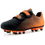 Football Shoes Childrens Football Boots Boys 13 Kids Astro Turf Soccer Shoes Girls Outdoor Training Shoes Junior Sneakers Non-Slip Black-Orange