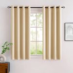 MIULEE Light Beige Blackout Curtains for Living Room 2 Panel Set, Premium Eyelet Curtains for Bedroom, Thermal Insulated Window Curtains Drapes, Black Out Curtains 54 Drop, Each Panel 46 x 54 Inches