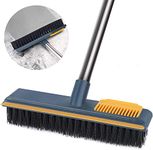 Clefairy Floor Scrub Brush with Long Handle, 44" Deck Brush with Comb Teetch and Squeegee, 2-in-1 Floor Scrubber for Tile Garages Swimming Pool Patio and Kitchen