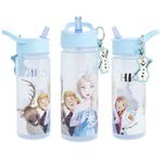 Disney Frozen 500ml Kids Water Bottles with Straw by Polar Gear - Frozen Gifts - Back to School Supplies Girls Water Bottle - Frozen Water Bottle For Girls with Charm Featuring Olaf, Elsa and Anna