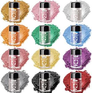 Edible Glitter for Cocktails and Cakes, 12 Colors x 5g Food Grade Shimmer Luster Dust Edible Set, Food Glitter for Drinks Cookies Chocolate
