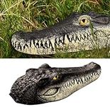 Floating Alligator Head,Alligator Head Decoy for Pool,Realistic Crocodile Statue,Resin Crocodile Head for Swimming Pool Pond,Deterrent Ducks,Predator,Heron etc,Outdoor Statues,Garden Home Decor(1PC)