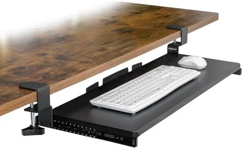 Mount-It! 30” Extra-Wide Clamp-On Under Desk Keyboard Tray, Large Slide-Out Keyboard Drawer for Desk, Ergonomic Pull-Out Platform with Smooth Gliding Tracks, No-Drill C-Clamp Mount