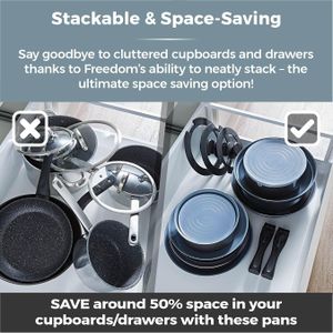 Tower Freedom 13-Piece Cookware Set – Non-Stick Pots and Pans