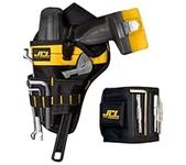 Magnetic wristband and cordless drill tool belt holster combo | Safe and convenient storage for electric drill, bits, screws and accessories for Men, Tradesman and DIY enthusiast