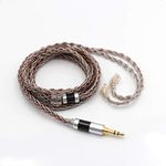 TRIPOWIN Linsoul C8 8-Core Silver Copper Foil Braided Earphone Replacement Upgrade Cable, Tinsel Silver Copper Wire for KZ ZSX, ZSN Pro, ZS10 Pro NF2u, QDC IEMs (3.5mm Plug, QDC connector)