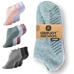 Gripjoy Non Slip Socks for Women and Men (3 pairs) - Low Cut Grip Socks for Hospital, Yoga, Pilates, Pure Barre