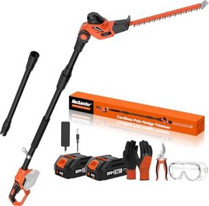 MAXLANDER Hedge Trimmer 18-Inch Cordless Pole Hedge Trimmer, 16-Feet Max Reach Hedge Trimmer with Extension Pole, Multi-Angle Adjustable, 2 x 2.0Ah Battery and Charger Included