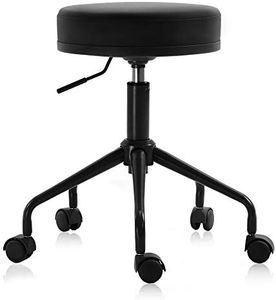 DR.LOMILOMI Pneumatic Swivel Rolling Stool Chair 503 Kai (Standard, Black)