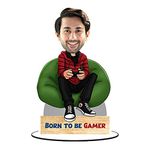 Foto Factory Gifts® Personalized Caricature Gifts for Men Video Game Lover (wooden_8 inch x 5 inch) CA0248