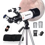 Telescope for Kids & Adults,Telescopes for Astronomy Beginners,70mm Aperture 400mm Portable Travel Astronomy Refractor Telescope with Carry Bag,Phone Adapter and Tripod