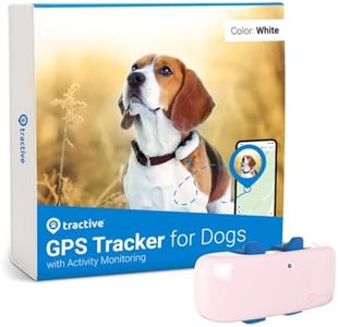 Tractive GPS Tracker & Health Monitoring for Dogs - Market Leading Pet GPS Location Tracker, Wellness & Escape Alerts, Waterproof, Works with Any Collar (White with Pink Cover)