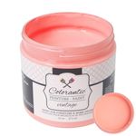 Colorantic | GRAPEFRUIT Chalk Paint Based for Furniture DIY - Multi-Surface All-in-One Craft Paint| PINK CORAL Home Decor Painting (8 oz, Grapefruit)