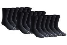 Dickies Men's Multi-pack Cotton Blend Cushioned Work Crew Socks (18 & 36 Pairs), Black (18 Pairs), Shoe Size: 6-12