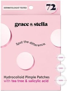 grace & stella Award Winning Multi-Size Pimple Patches for Face - Dermatologist Tested Acne Patches for Face - Hydrocolloid Patch for Breakouts, Whiteheads - Vegan Pimple Patch (Clear, 72 Pack)