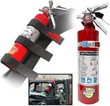 Dry Chemical 2.5 Pounds lbs Fire Extinguisher with Vehicle Bracket and Mobile Deals Adjustable Roll Bar Holder Mount Compatible with Jeep Wrangler Unlimited, CJ, JK, TJ - Durable Strap