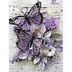 5d Diamond Painting Kits for Adults,Full Drill Diamond Art Animals Butterfly Rhinestone Painting with Diamonds Pictures Arts and Crafts for Home Wall Decor（12x16 Inch）