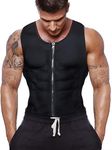 Gowhods Waist Trainer Sweat Vest for Men, Hot Neoprene Sauna Tank Top with Zipper, Compression Workout Corset|Slimming Body, Heat Keep Thermal Underwear, Gym Suit