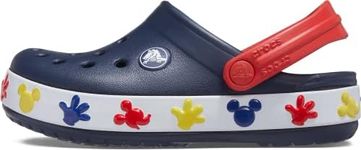 Crocs Kids' Mickey Mouse Light Up Clog | Disney Light Up Shoes, Navy/White, 2 Little Kid