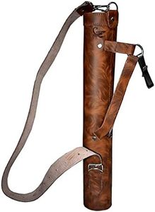 Scorpion Archery Back Arrow Quiver - Genuine Leather Arrow Case - Traditional Handmade Archery Quiver for Hunting & Target Practicing - Adjustable Lightweight & Comfortable Cow Leather) (Tiger Brown)