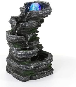 WICHEMI Indoor Water Fountain Tabletop Fountain Stacked Rocks Waterfall Fountains Indoor Water Feature Feng Shui Zen Meditation Relaxation Desktop Fountain for Home Office Decor (Style 21)